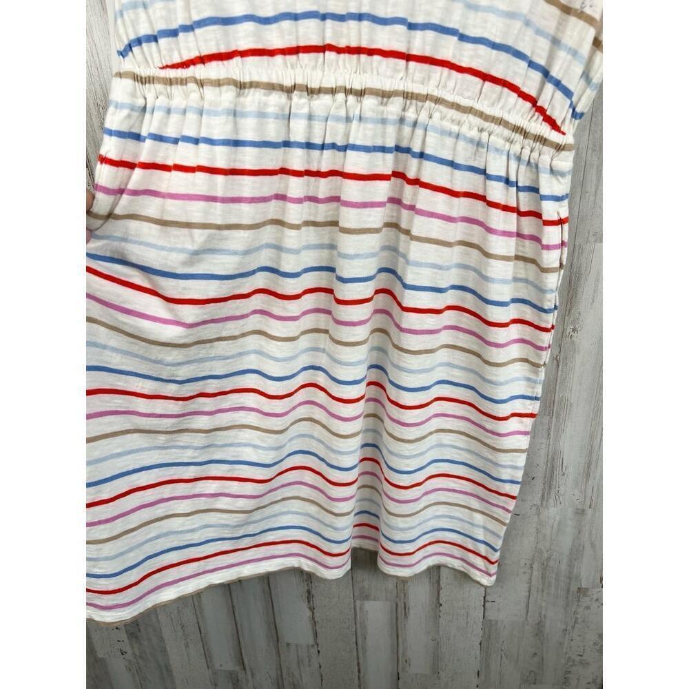 Caslon Striped Shirt Dress Short Sleeve Drawstring Casual Size S with Pockets - Picture 8 of 12